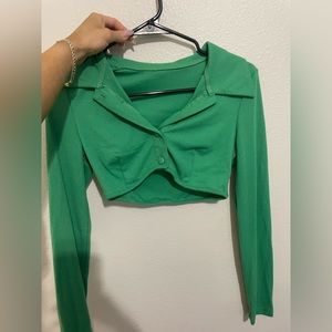 Green crop top